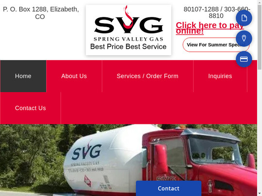 Spring Valley Gas Inc, CO screenshot