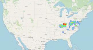 Heatmap for Southern States Oak Hill Cooperative